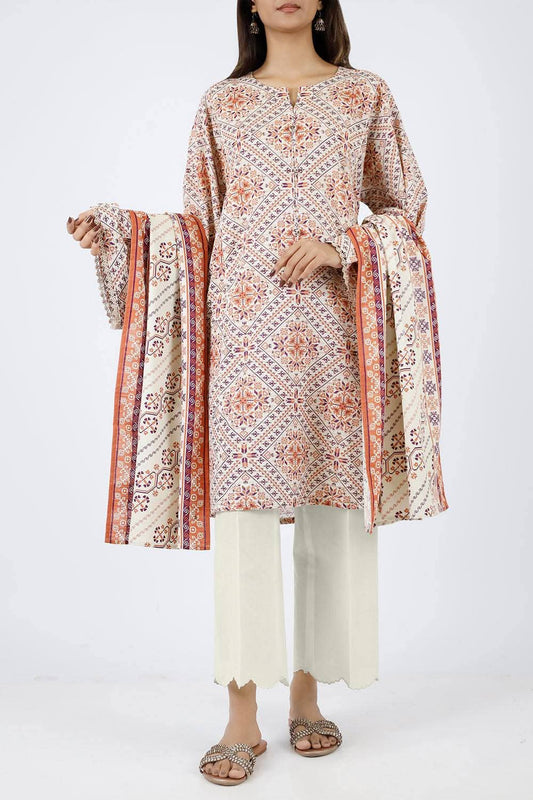 Saya 3pc Unstitched Khaddar Suit | Ivory