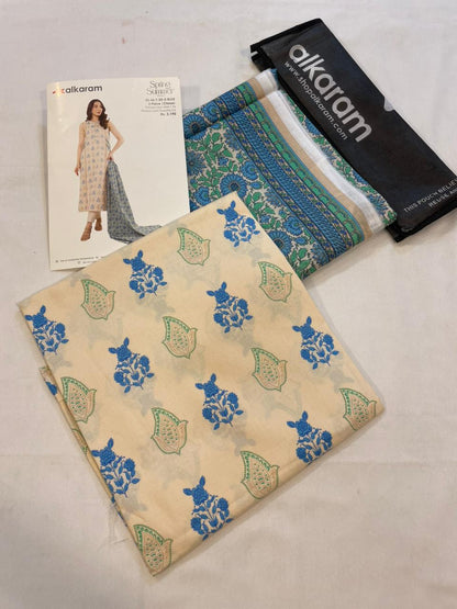 Blue | Al-Karam 2pc Unstitched Lawn Suit