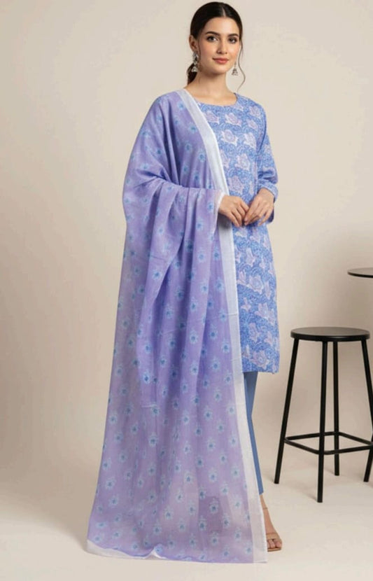 Light Purple | Al-Karam 3pc Unstitched Lawn Suit