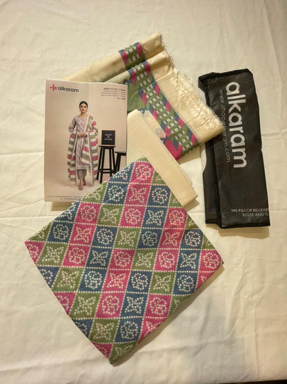 Pink | Al-Karam 3pc Unstitched Lawn Suit