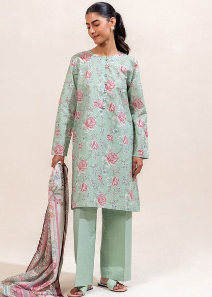 BeechTree 3 PIECE PRINTED LAWN SUIT-SCARLET MIST (UNSTITCHED)