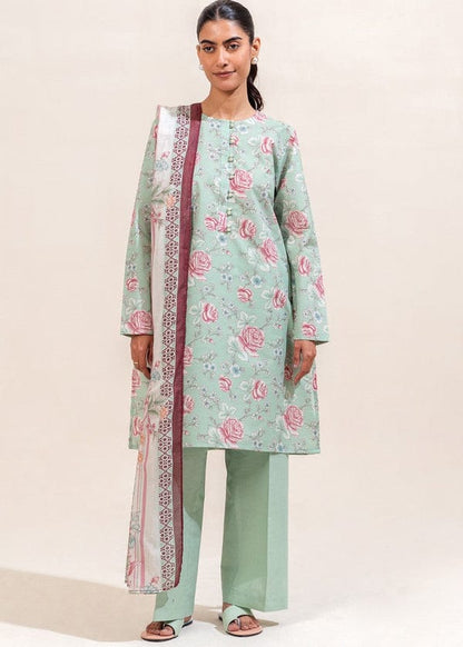 BeechTree 3 PIECE PRINTED LAWN SUIT-SCARLET MIST (UNSTITCHED)