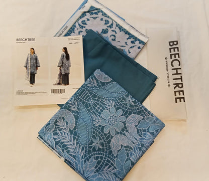 BeechTree 3 PIECE PRINTED LAWN SUIT-TRAPICHE EMERALD (UNSTITCHED)