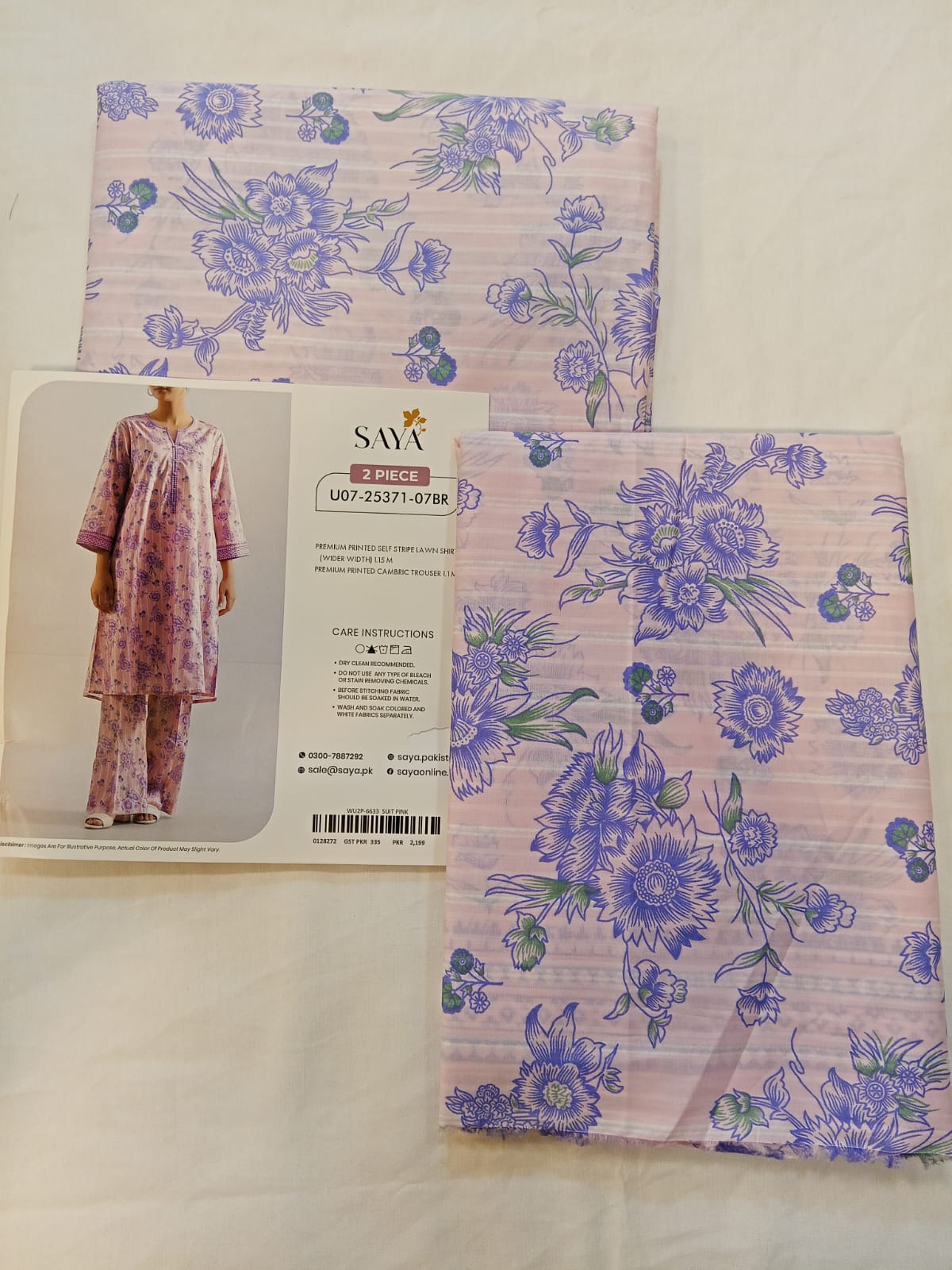 Saya 2pc Unstitched Lawn Suit