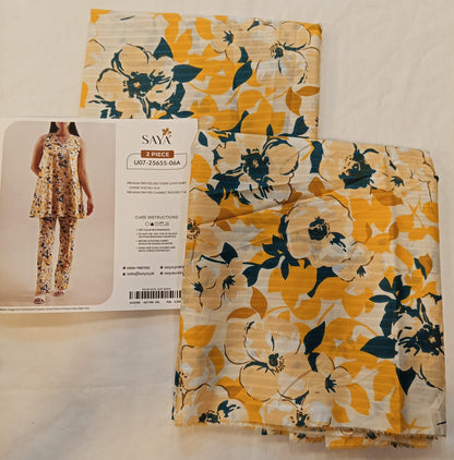 White | Saya 2PC Unstitched Lawn Suit