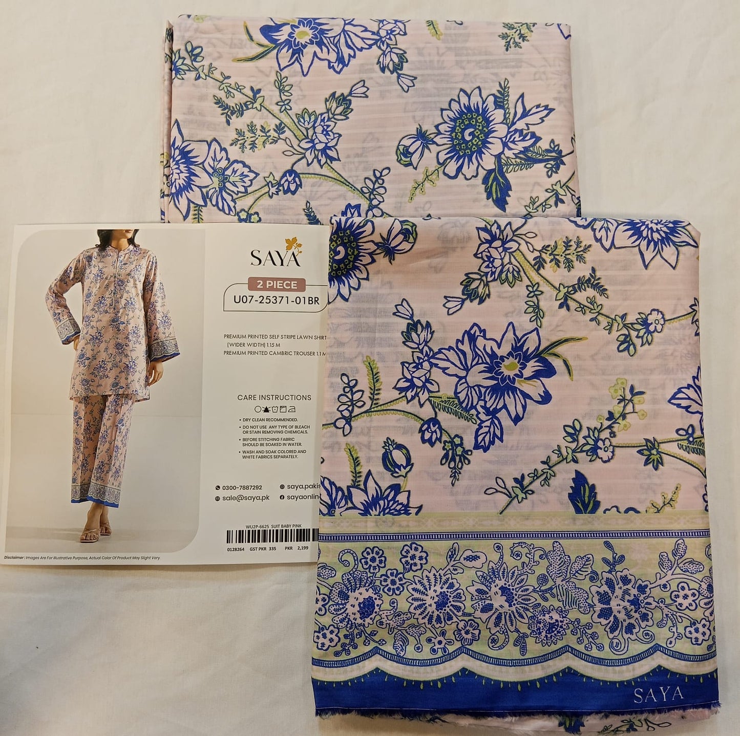 Pink | Saya 2PC Unstitched Lawn Suit