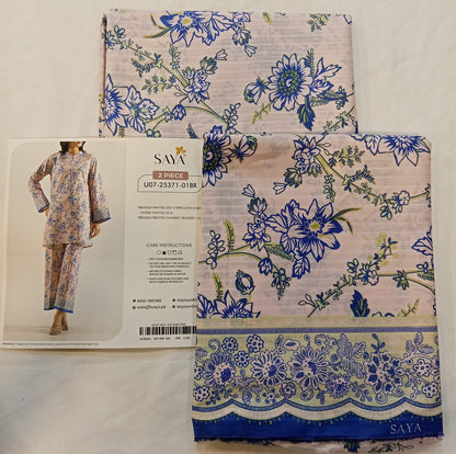 Pink | Saya 2PC Unstitched Lawn Suit