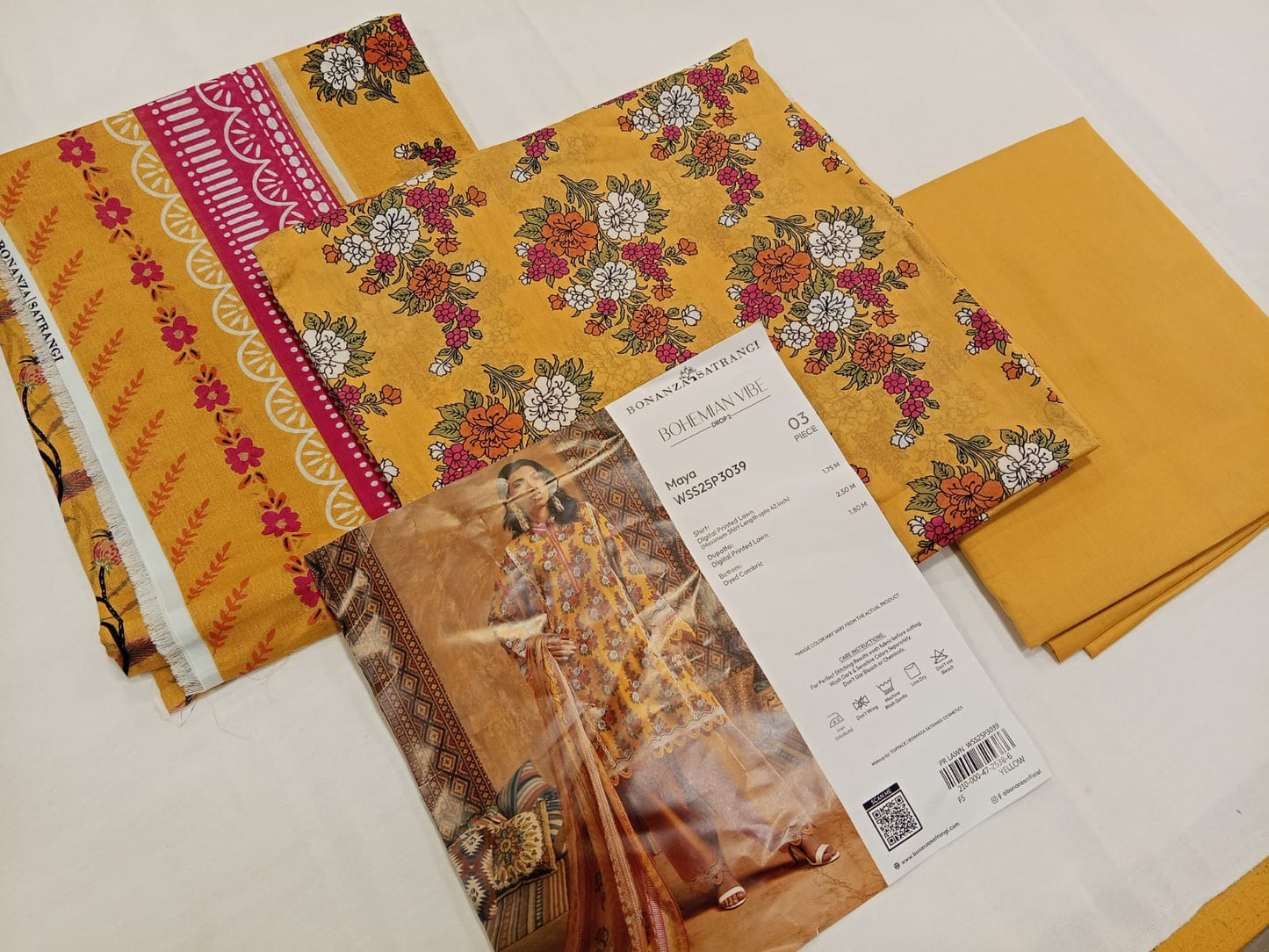 Bonanza Satrangi 3pc Unstitched Lawn Suit