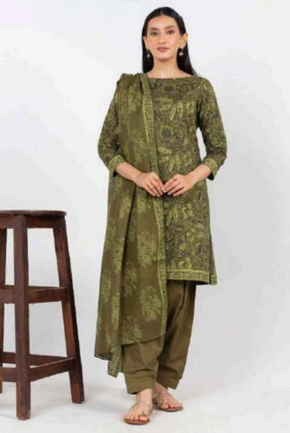 Brown | Al-Karam 3pc Unstitched Lawn Suit