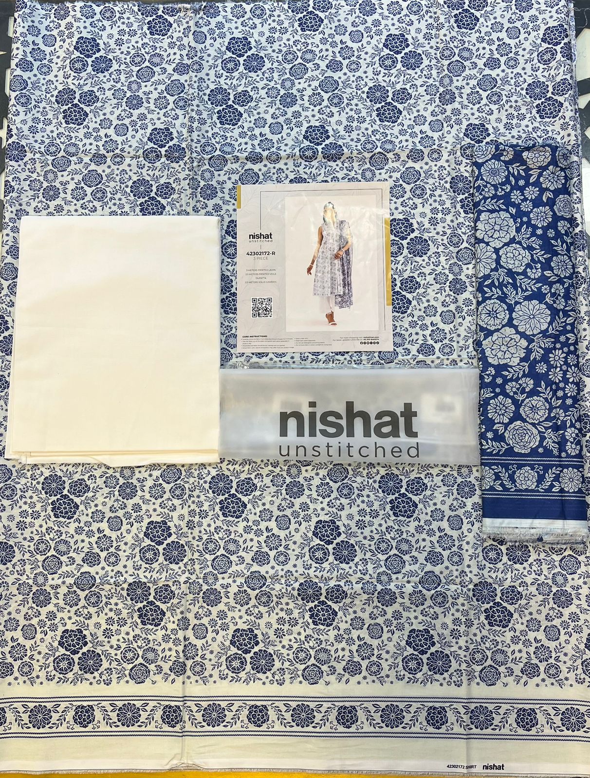 Nisha By Nishat 3pc Unstitched Lawn