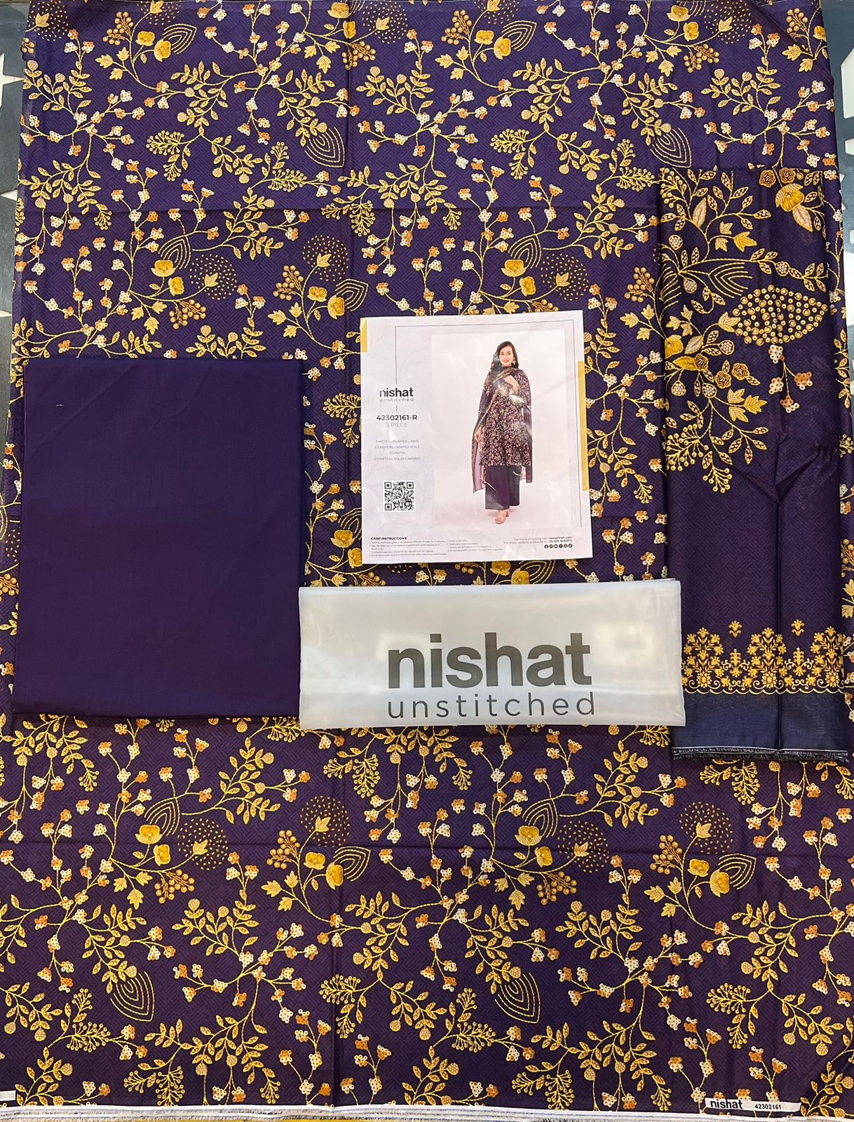 Nisha By Nishat 3pc Unstitched Lawn