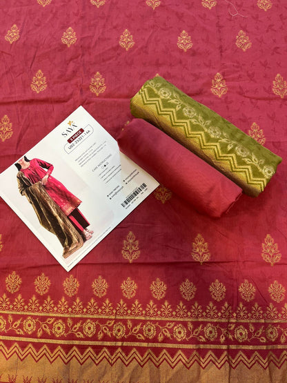Rust | Saya 3pc Unstitched Cotton Jacquard 3-Piece