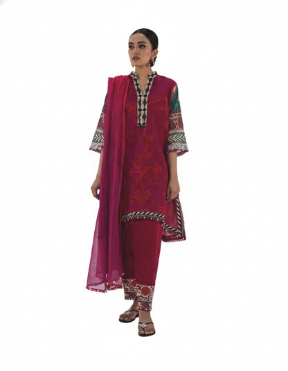 Maroon | Sana Safinaz 3pc Unstitched Lawn Suit