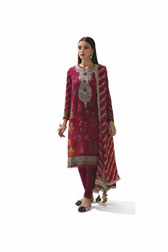 Maroon | Sana Safinaz 3pc Unstitched Lawn Suit