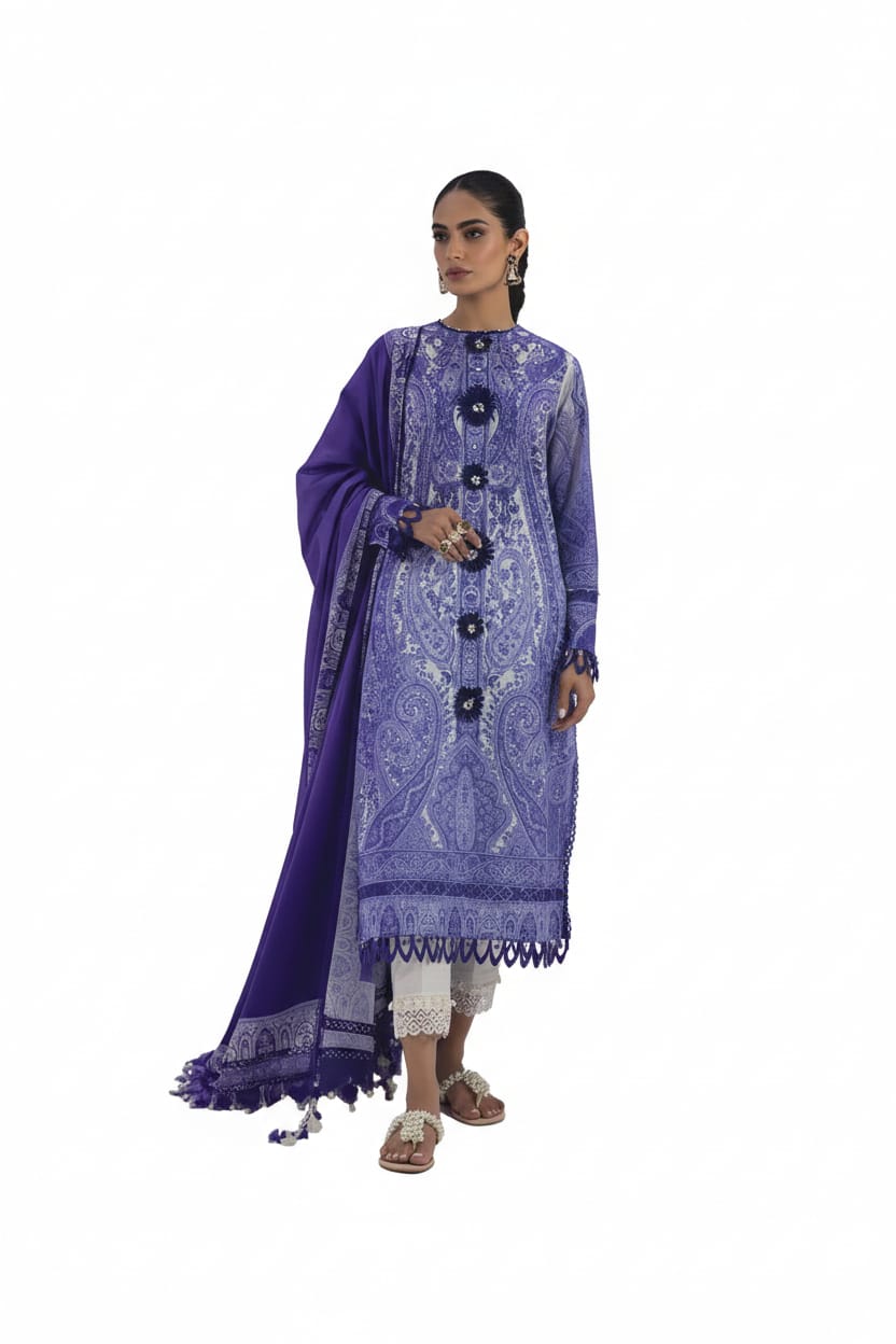 Light Purle | Sana Safinaz 3pc Unstitched Lawn Suit