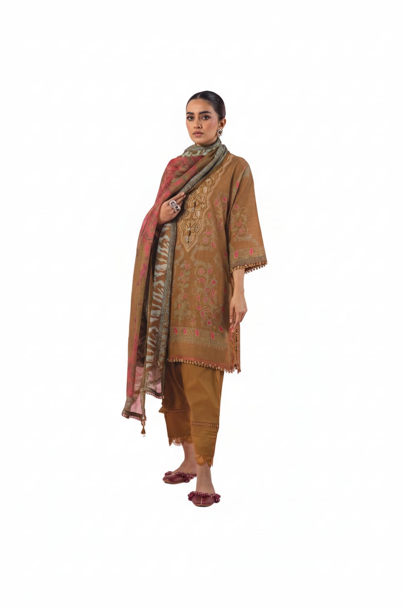 Mustard | Sana Safinaz 3pc Unstitched Lawn Suit