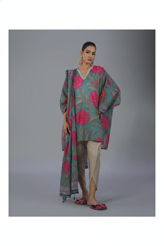 Sea Green | Sana Safinaz 3pc Unstitched Lawn Suit