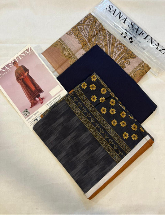 Beige | Sana Safinaz 3pc Unstitched Lawn Suit