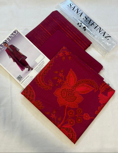 Maroon | Sana Safinaz 3pc Unstitched Lawn Suit