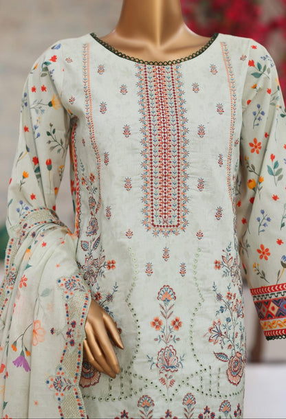 Shanaya By MTF Digital Printed Heavy Embroidered Lawn - Pistachio