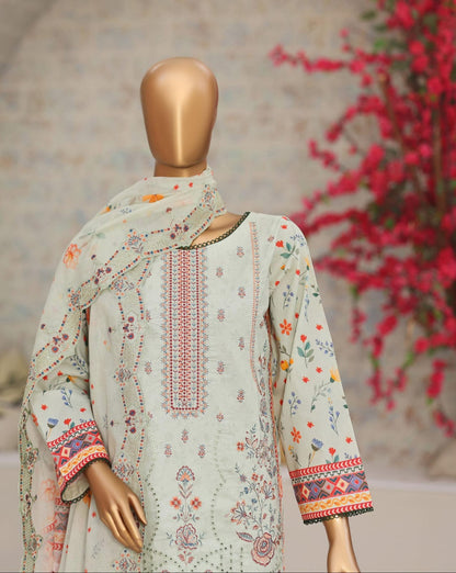 Shanaya By MTF Digital Printed Heavy Embroidered Lawn - Pistachio
