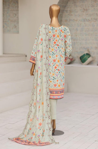 Shanaya By MTF Digital Printed Heavy Embroidered Lawn - Pistachio