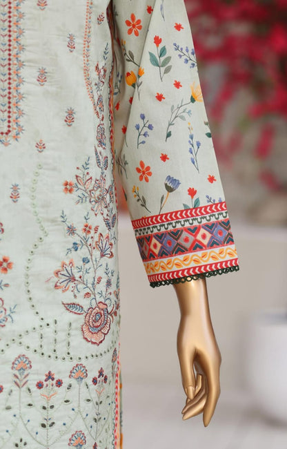 Shanaya By MTF Digital Printed Heavy Embroidered Lawn - Pistachio