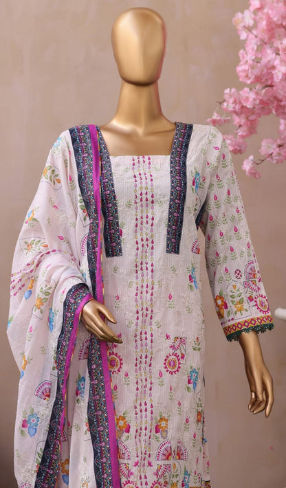 Khass By MTF Digital Printed Jhaal Embroidered Dhagakari Doria Lawn - Light Lavender