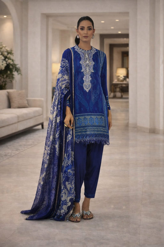 Blue | Sana Safinaz 3pc Unstitched Lawn Suit