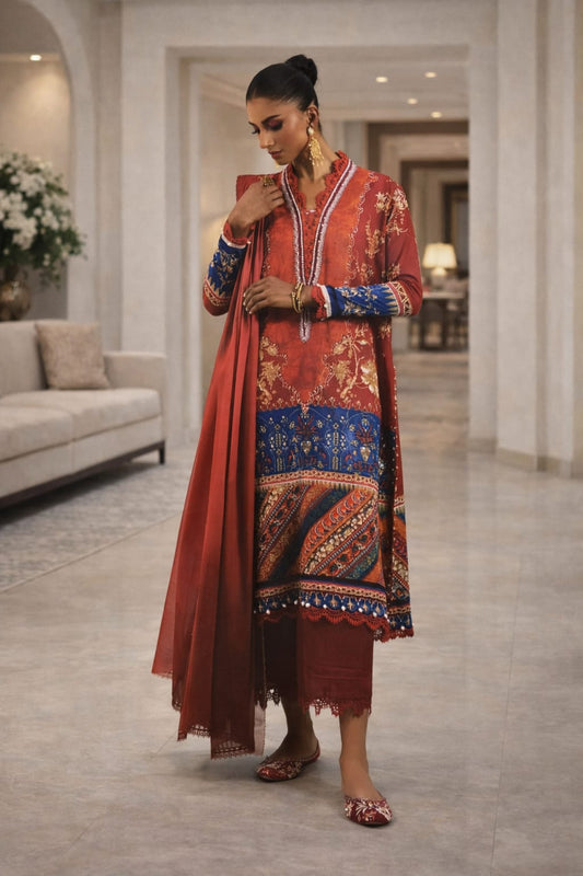 Pink | Sana Safinaz 3pc Unstitched Lawn Suit