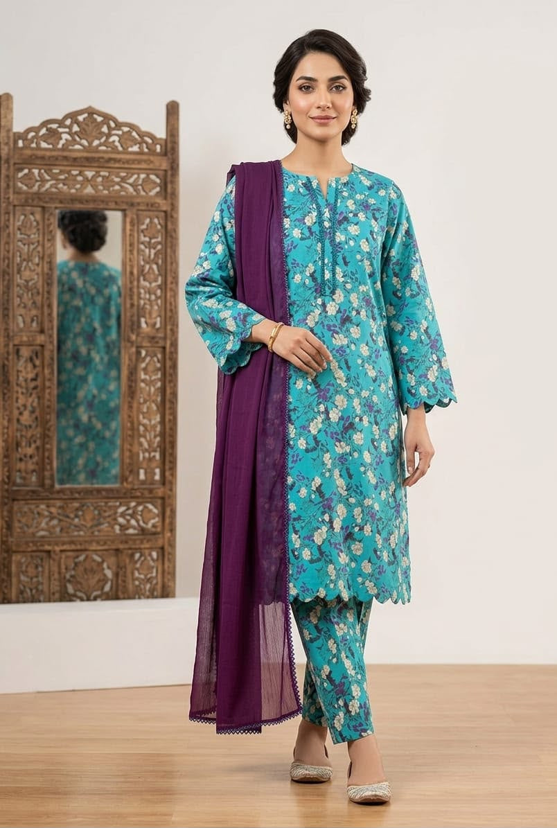 Al Janan 3pc Stitched Lawn