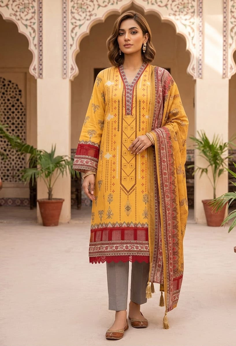 Al Janan 3pc Stitched Lawn