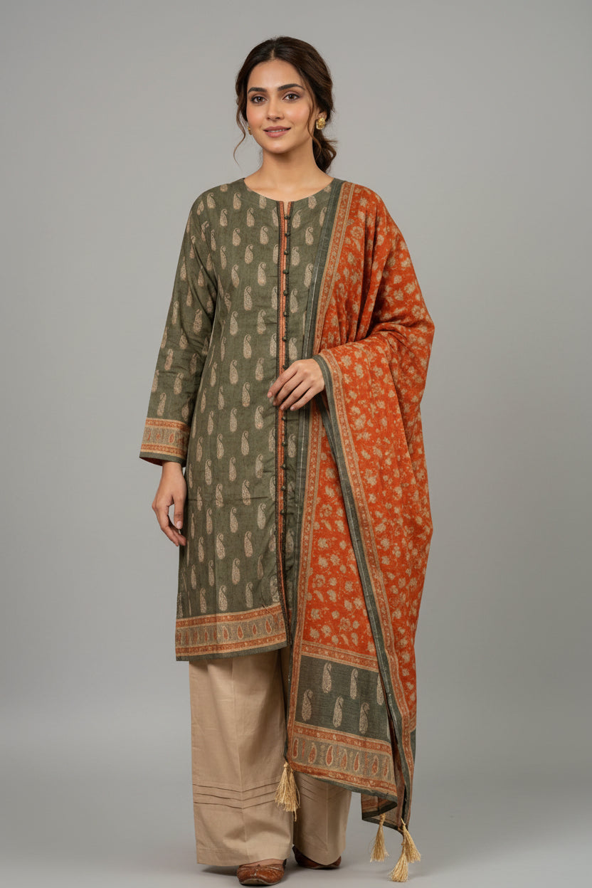 Al Janan 3pc Stitched Lawn