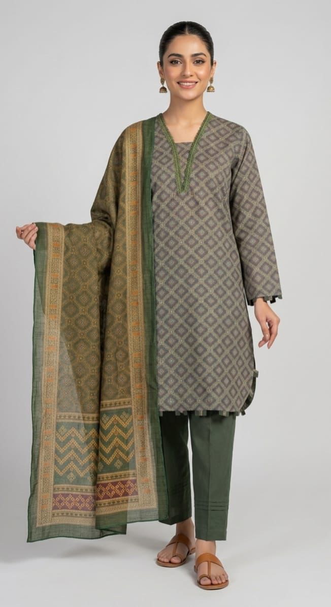 Al Janan 3pc Stitched Lawn