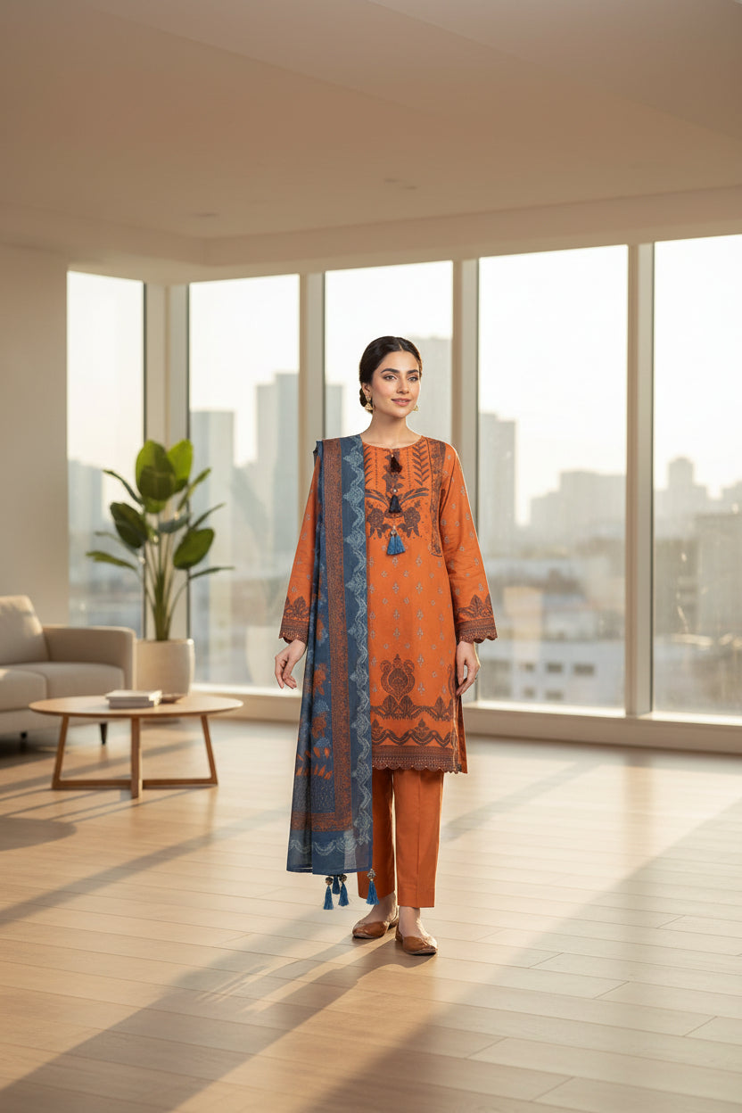 Al Janan 3pc Stitched Lawn