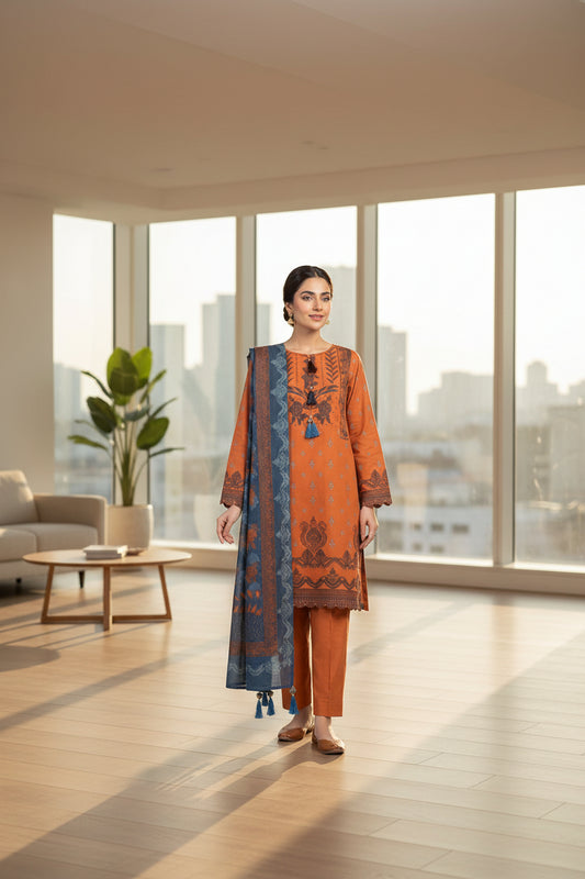 Al Janan 3pc Stitched Lawn