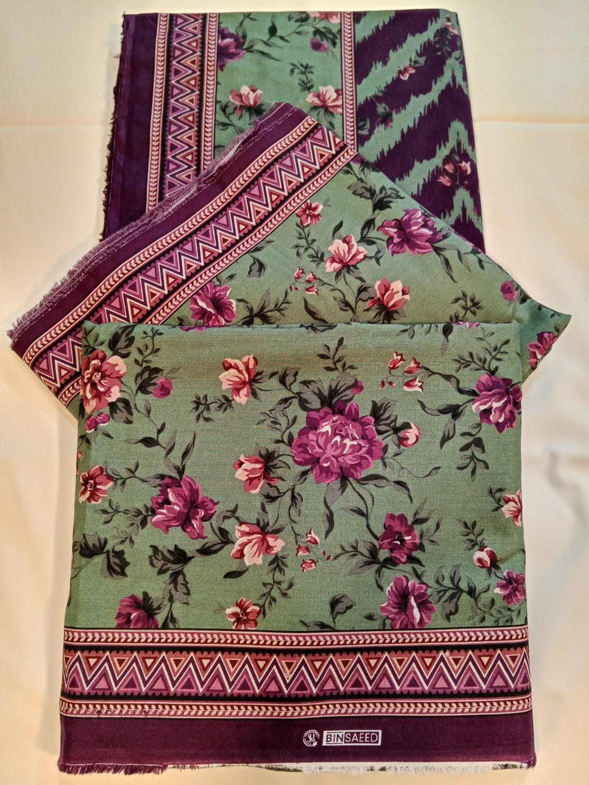 Saga Green - Bin Saeed 3pc Unstitched Lawn Suit