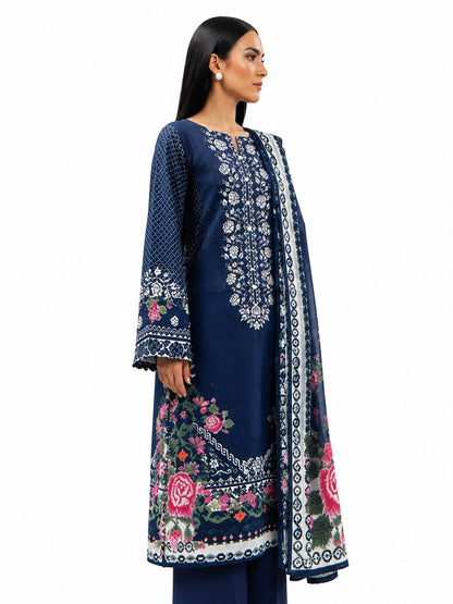 Beechtree Lawn 3pc Unstitched - Midnight Indigo