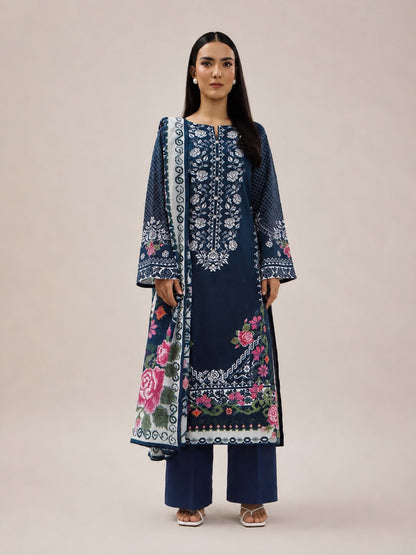 Beechtree Lawn 3pc Unstitched - Midnight Indigo