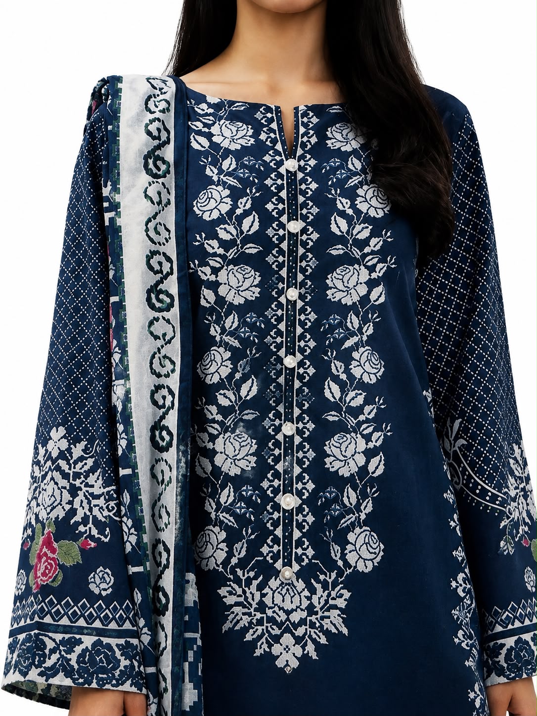 Beechtree Lawn 3pc Unstitched - Midnight Indigo