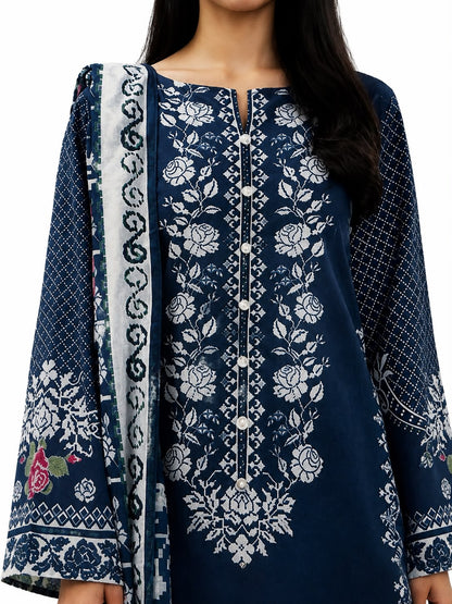 Beechtree Lawn 3pc Unstitched - Midnight Indigo