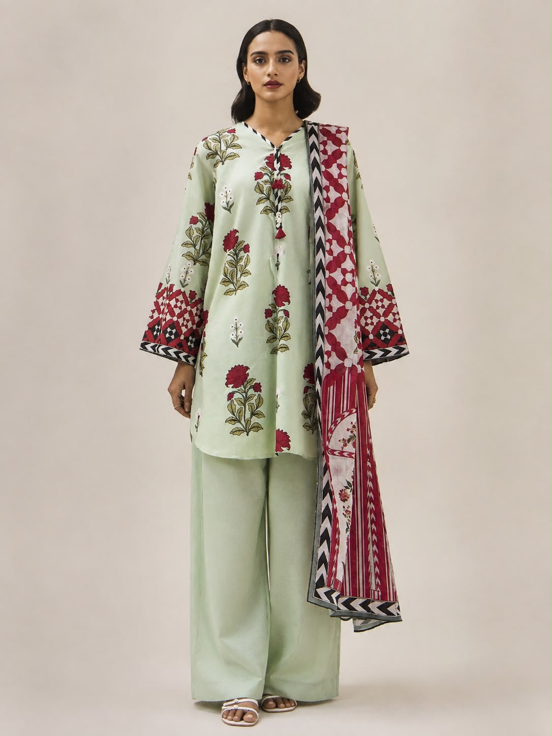 Beechtree Lawn 3pc Unstitched - Pistachio Mint