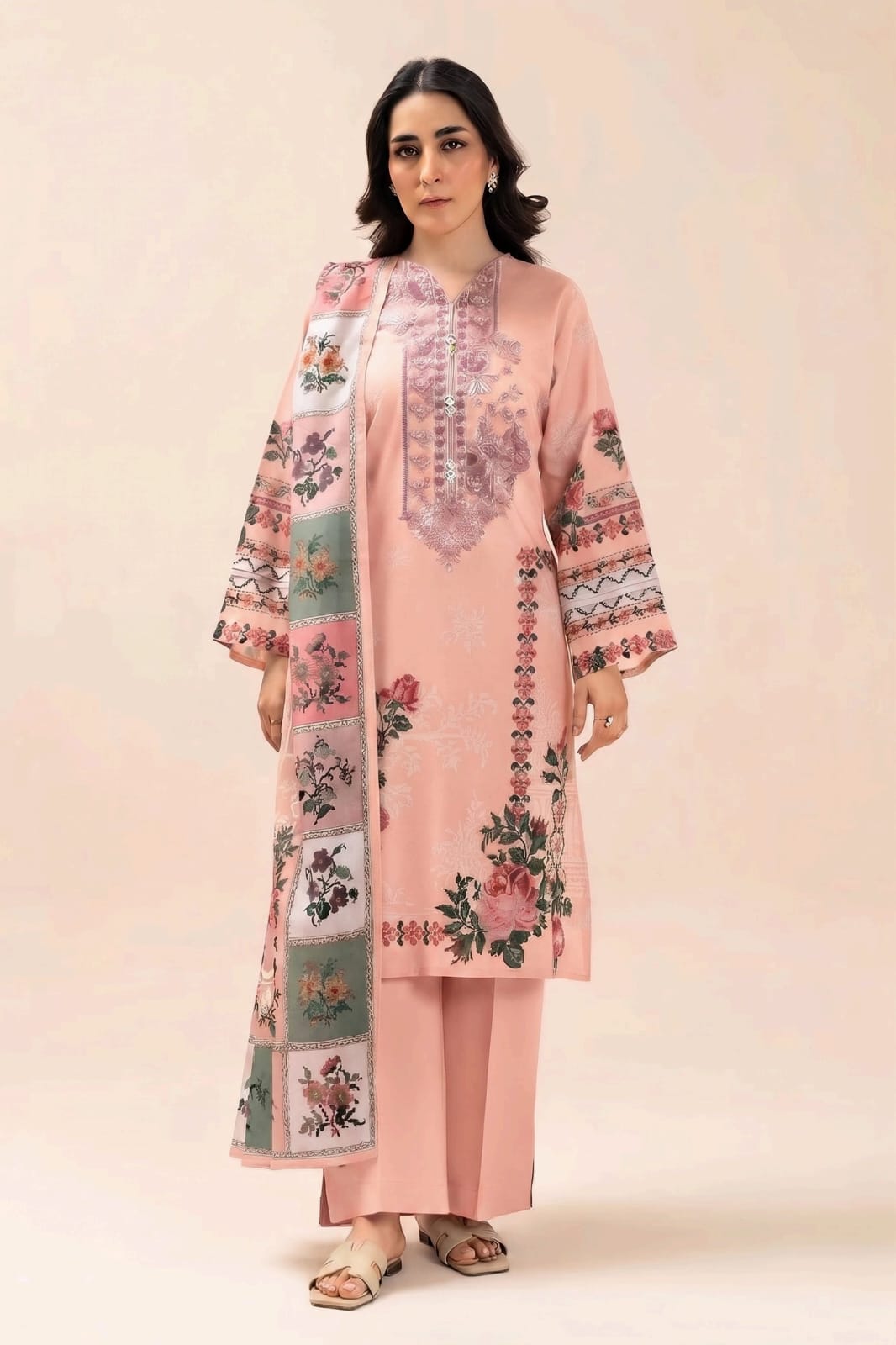 Beechtree Lawn 3pc Unstitched - Muted Rose