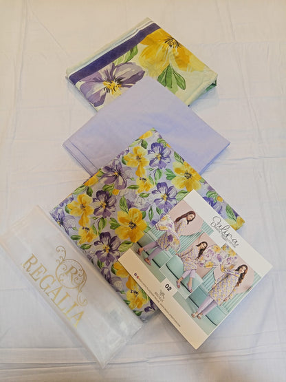 shot of the Salina Mid Summer Cotton Suit Pastel Lilac