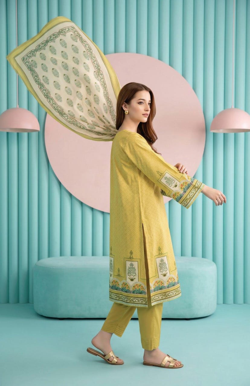 shot of the Salina Mid Summer Cotton Suit Lemon Yellow