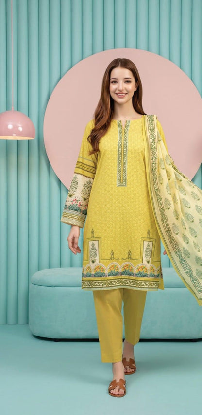 shot of the Salina Mid Summer Cotton Suit Lemon Yellow