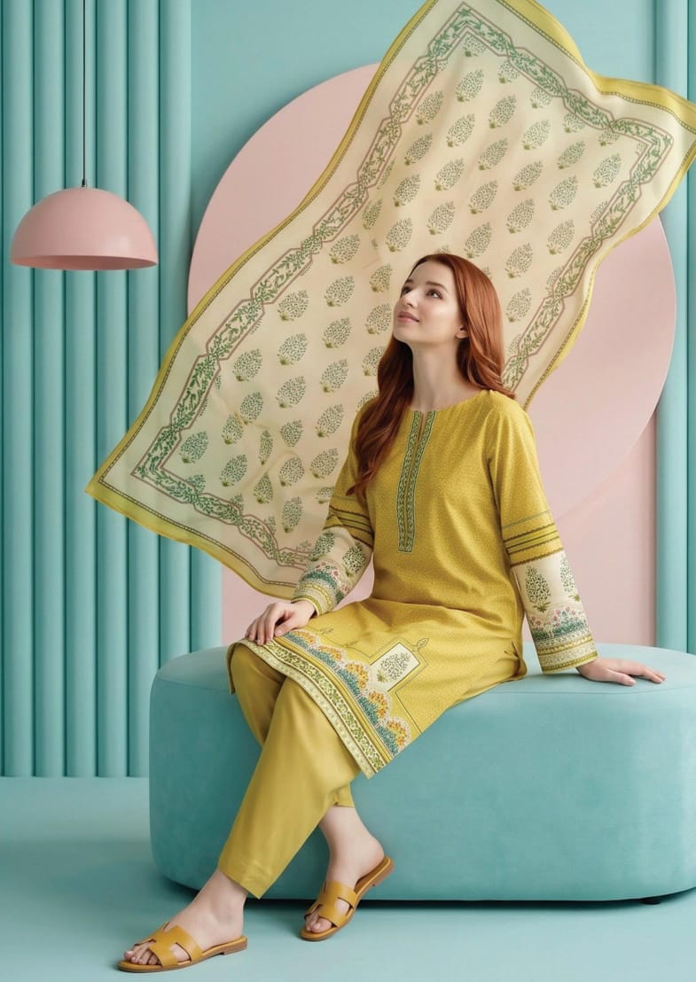 shot of the Salina Mid Summer Cotton Suit Lemon Yellow
