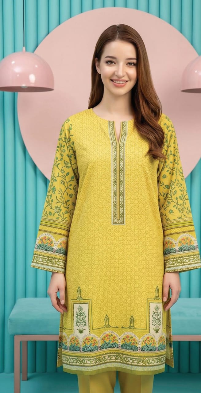 shot of the Salina Mid Summer Cotton Suit Lemon Yellow