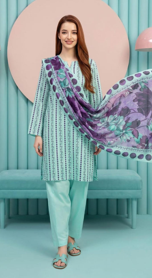shot of the Salina Mid Summer Cotton Suit Mint Green