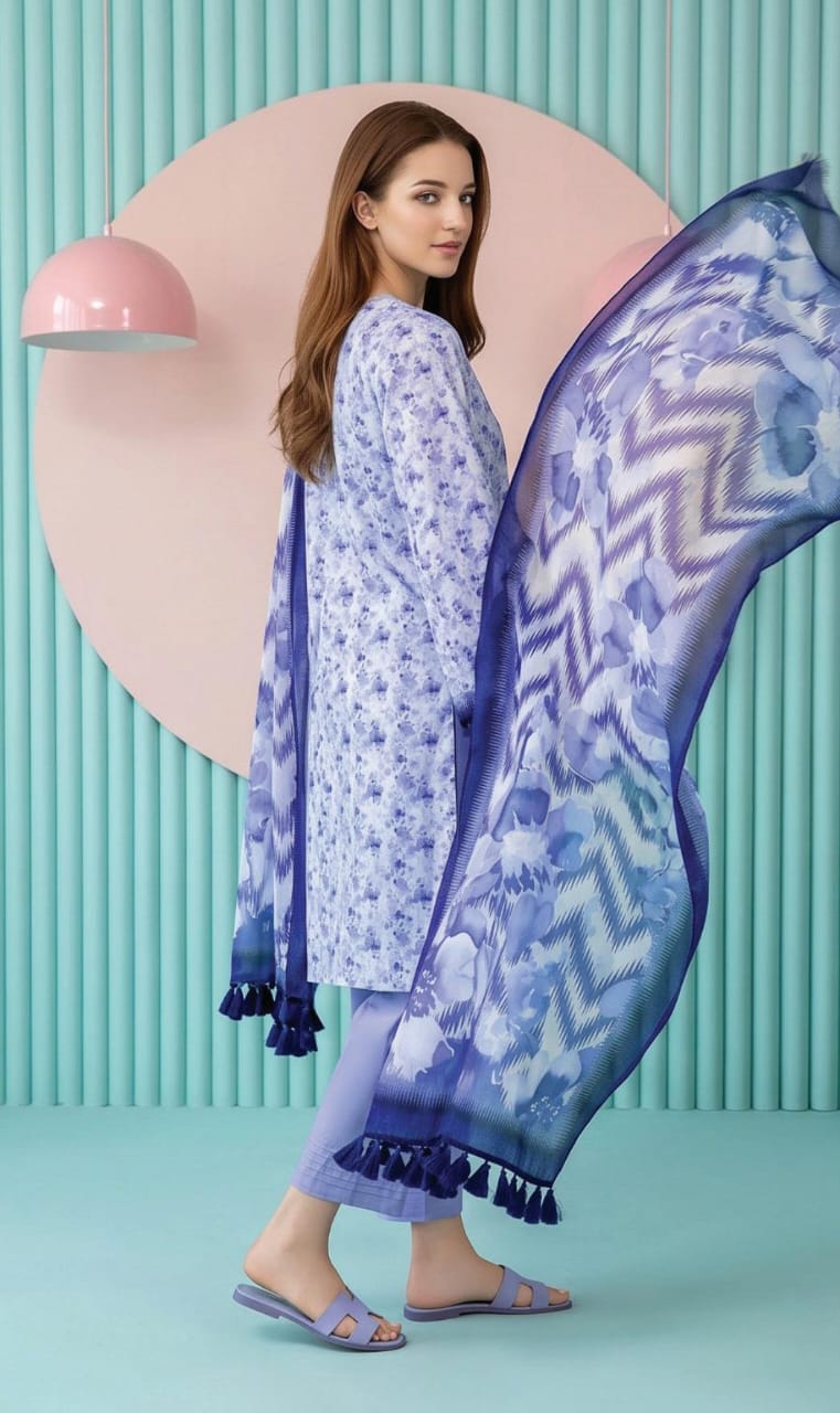 shot of the Salina Mid Summer Cotton Suit Lavender